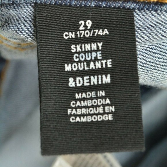 H&M Size 29 Womens SKINNY COUPE MOULANTE Button Fly Dark Wash STRETCH Blue Jeans - Picture 6 of 8